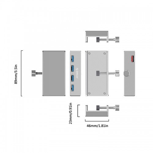 ORICO MH4PU 4 Port USB3.0 Clip-type HUB