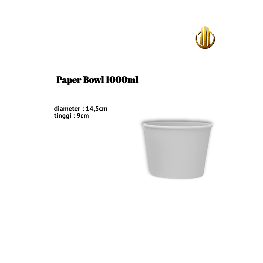 Paper Bowl 1000ml-Mangkuk Kertas + tutup