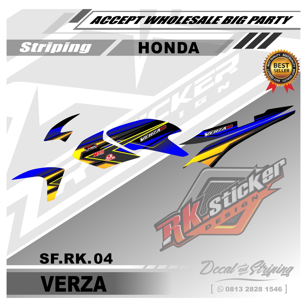 Stiker Motor VERZA Sticker Striping Variasi Motor VERZA Desain Racing Rk-04