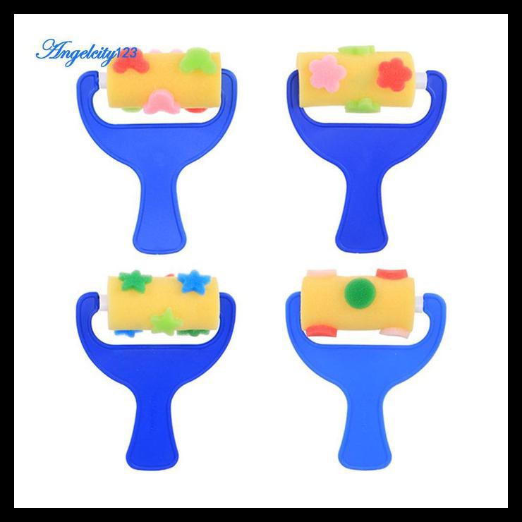 

Special Price Ang 4Pcs Kuas Roller Bahan Spons Untuk Anak-Anak Belajar Melukis