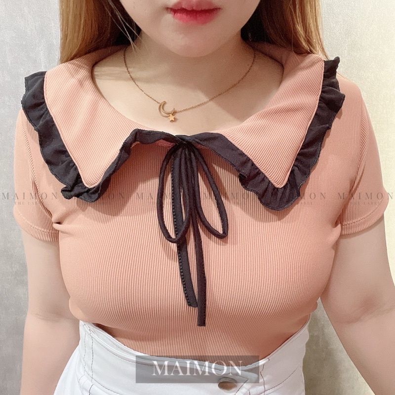 Puritan Collar Shirt | Atasan Wanita Korean Fashion | Maimon Grosir