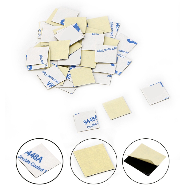 Cre 50Pcs 14 * 14mm Heatsink Thermal Double Side Adhesive Tape Sticker Untuk Layar CPU