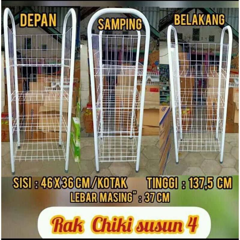 RAK CHIKI 4 SUSUN | rak jajan rak serbaguna besi 4 susun