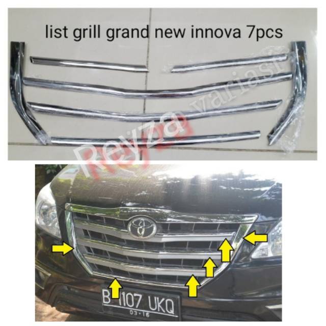 List Grill Depan Chrome Grand Innova 2014