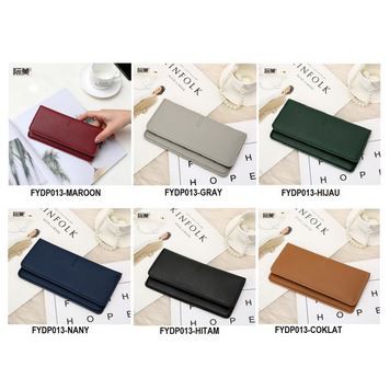 Dompet Wanita Style Korea Import Dompet Simple Elegant PU Halus Dompet / Dompet Wanita Polos / Dompet Wanita Warna
