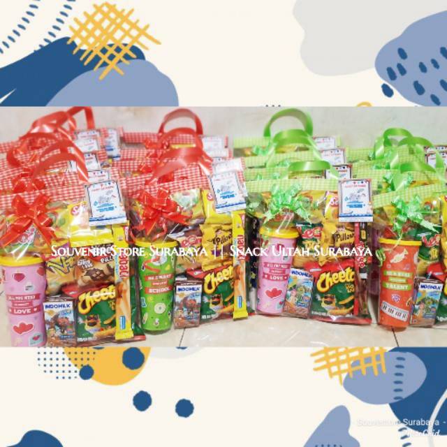 Souvenir snack ulang tahun / Tumblr Anak / Souvenir ultah anak / snack ultag surabaya