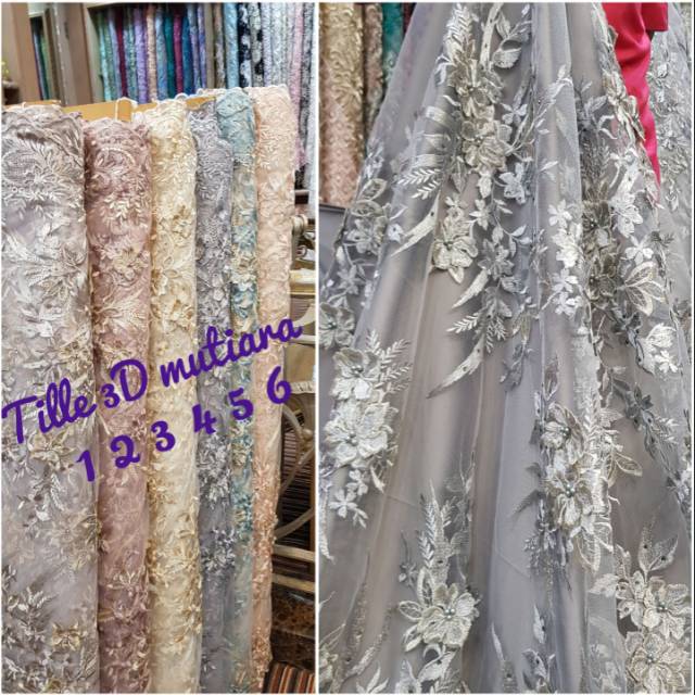 KAIN TILLE 3D MUTIARA # TILLE 3D # TILLE MUTIARA # TILLE ELISAB