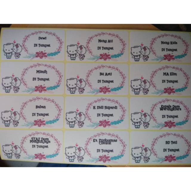 

Cetak lebel nama motif dan polos