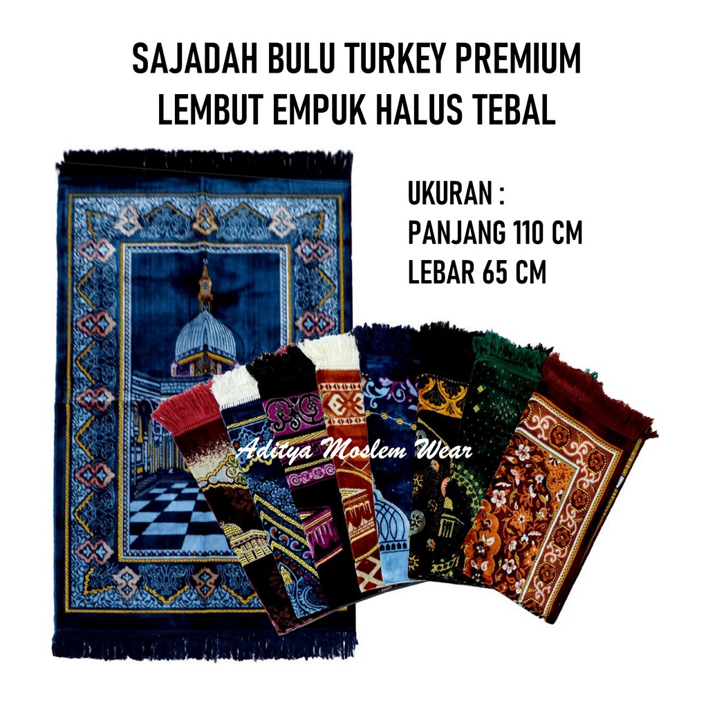 SAJADAH BLUDRU TURKI TURKEY PREMIUM LEMBUT EMPUK TEBAL SOUVENIR OLEH OLEH HAJI UMROH MURAH GROSIR