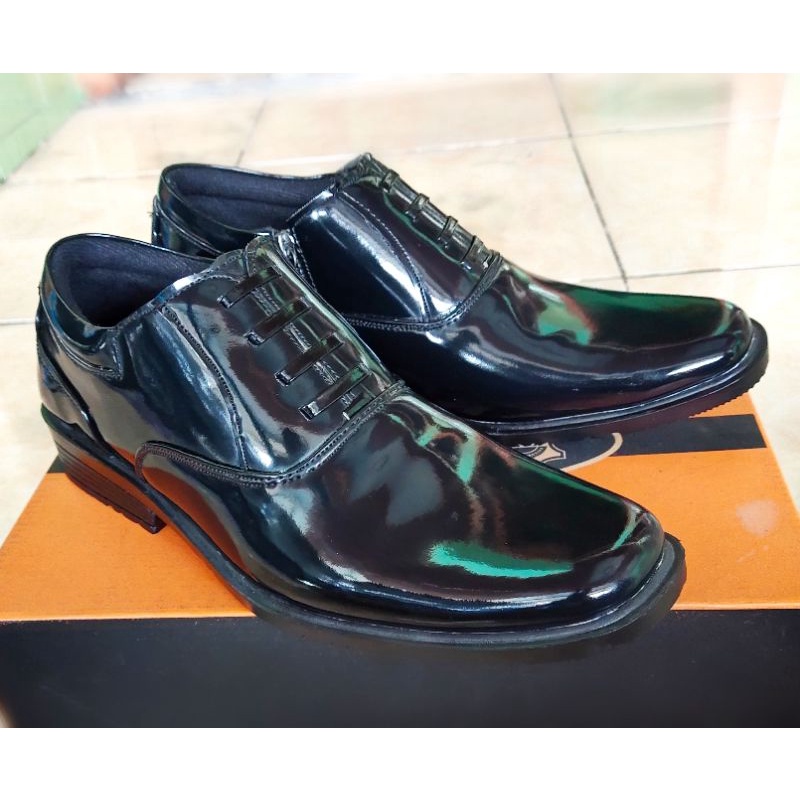 Sepatu Pdh 02 Resleting Pendek Pria Formal Tni Polri Security