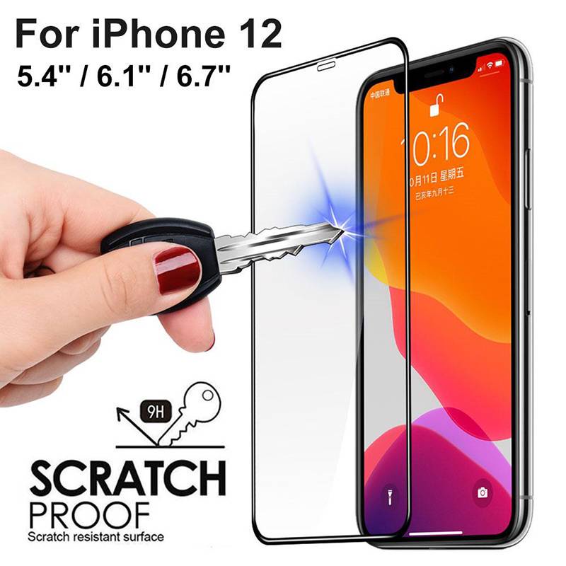 1pc Pelindung Layar Tempered Glass Untuk iPhone 11 12 Pro Max Mini 6 6s 7 8 Plus X XS Max XR SE 2020