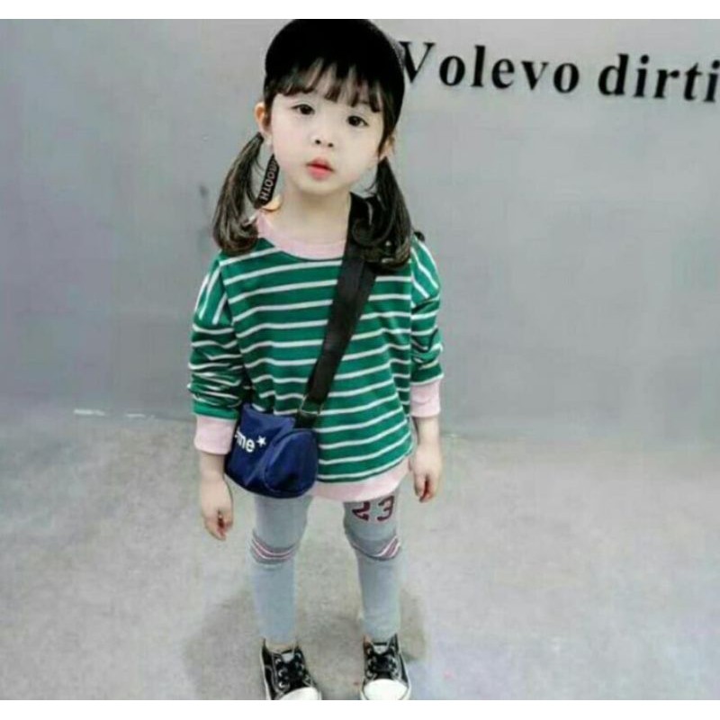 setelan baju anak import/baju anak perempuan/setelan baju anak cewek usia 3 tahun