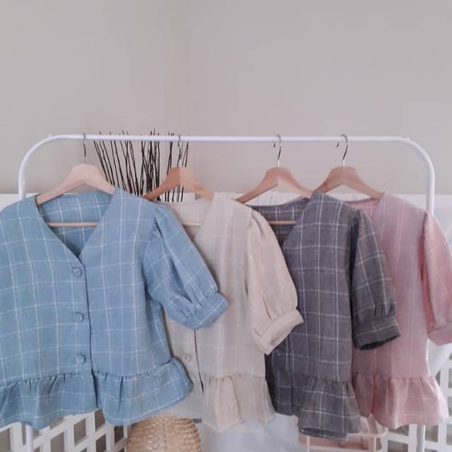 KEMEJA KATUN LENGAN BALON | GIGOT TOP