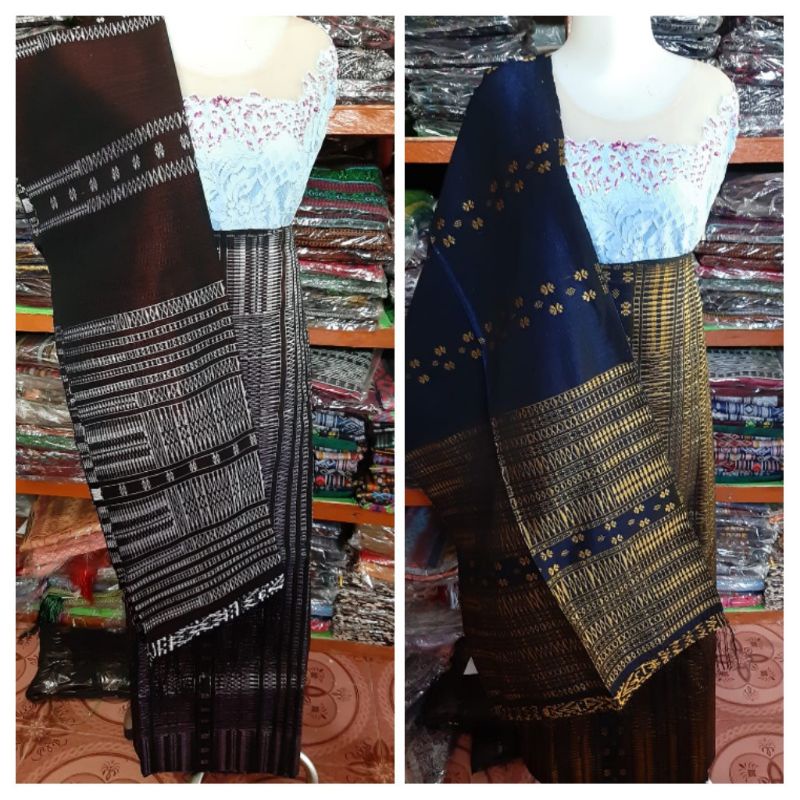 SONGKET PUCCA BINTIK WARNA KOPI GOSONG CORAK SILVER