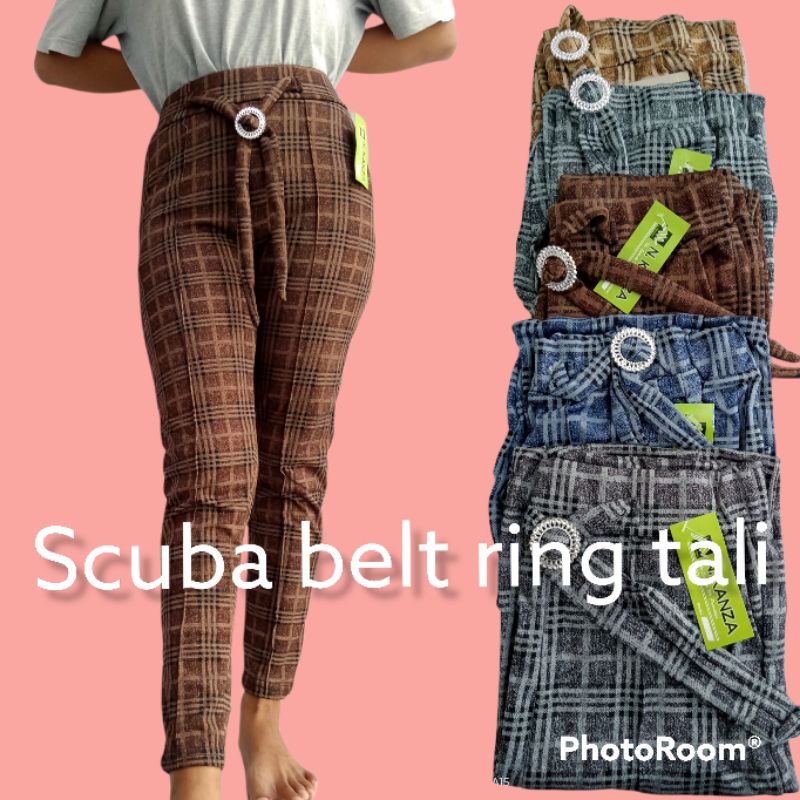 (Tali bulat 01)SCUBA BELT TALI MOTIF KOTAK/luna scuba kekinian