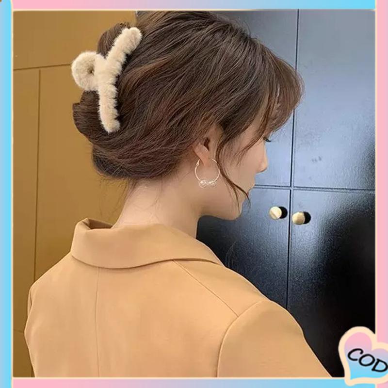 COD❤️ Musim Dingin Korea Jepit Rambut Rambut Klip Aksesori Rambut untuk Wanita Wanita Fashion Aksesoris-A.one