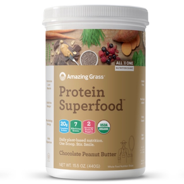 

Amazing Grass Protein Superfood Chocolate Peanut Butter plant based organic 440gr