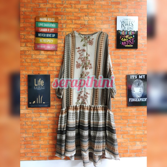 (NO JASTIP) Padma Midi Taupe Coklat krem pastel, Tunik, Baju Menyusui by haideeorlin