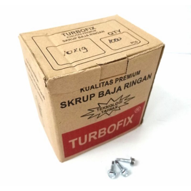 Skrup Baut Baja Ringan/Roofing ukuran 10 x 19 isi 1000 pcs