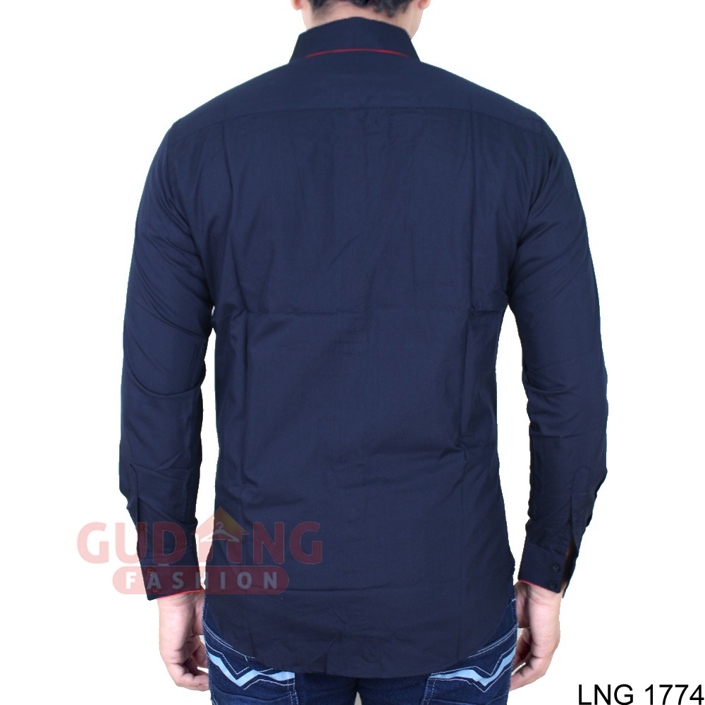 Kemeja Slimfit Pria Polos Fashion - LNG 1774