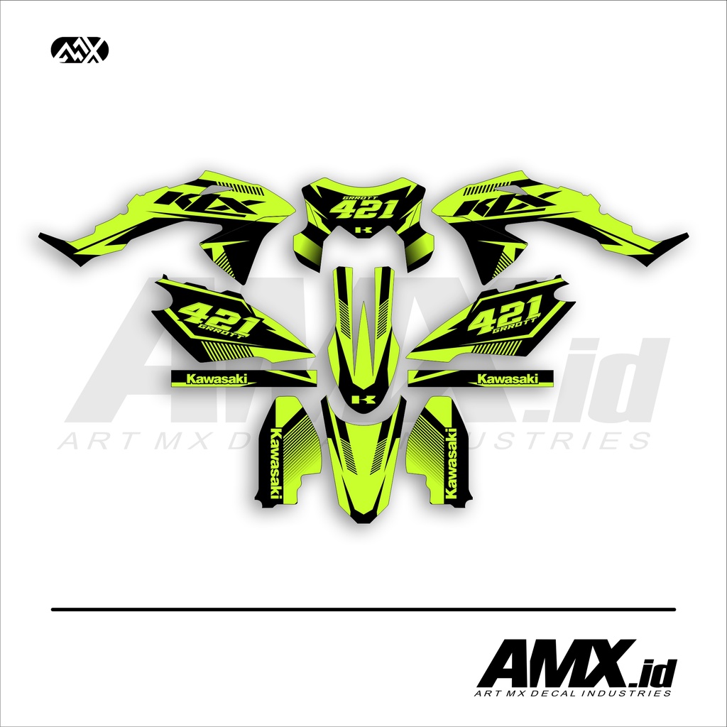 Decal sticker KLX BF - D tracker Slide Hijau Stabilo