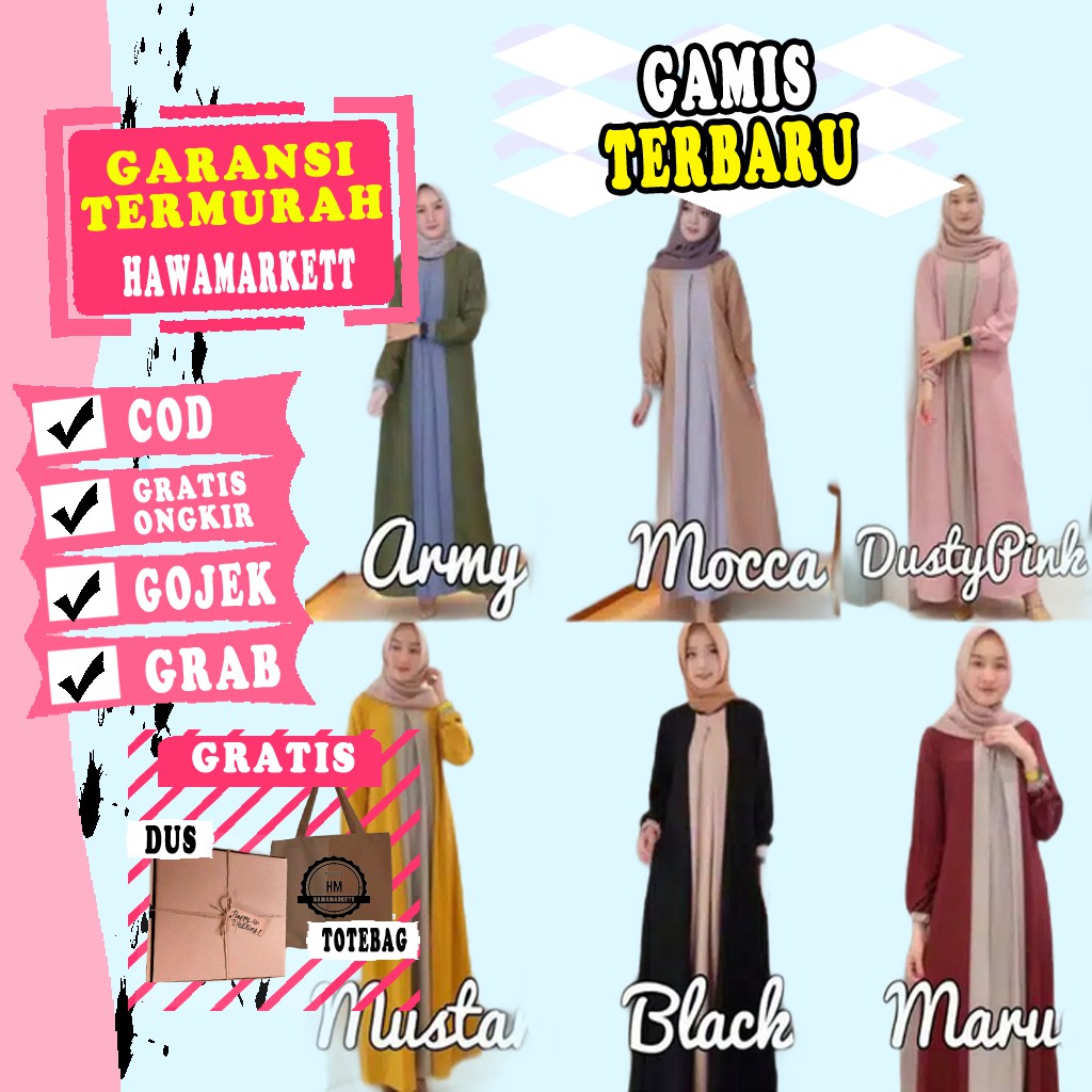 HAWAMARKETT - GAMIS MILA MUSLIM FASHIOM MUSLIM PAKAIAN WANITA MAKASSAR