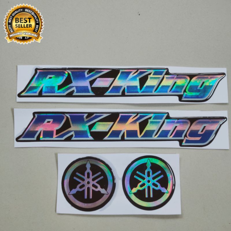 EMBLEM STIKER TIMBUL YAMAHA RX KING KUALITAS TERBAIK-HOLOGRAM BIRU