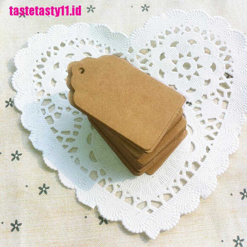 100x Label Tag Gantung Bahan Kertas Kraft Warna Coklat Untuk Hadiah Pesta Ulang Tahun