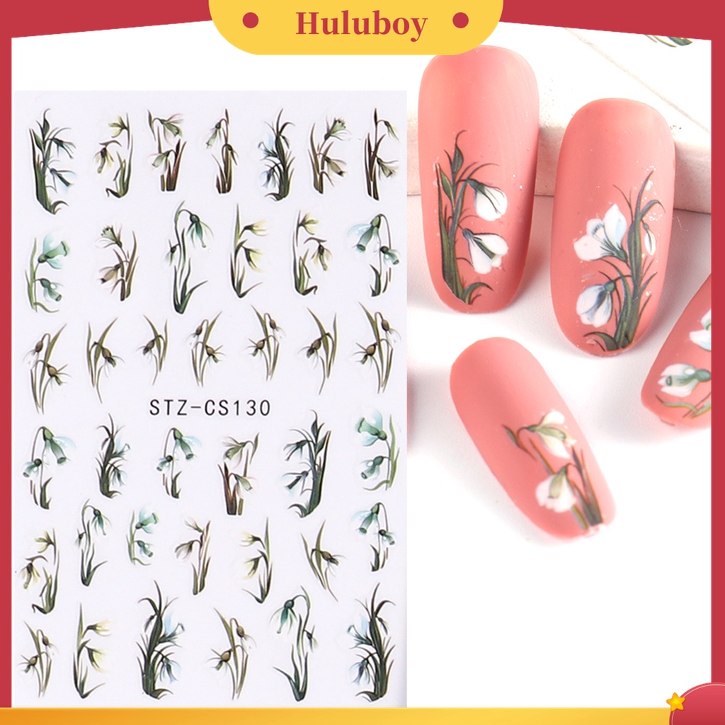 Huluboy Huluboy♡ Stiker Kuku Bahan Kertas Gaya Perancis Untuk Dekorasi Nail Art Wanita