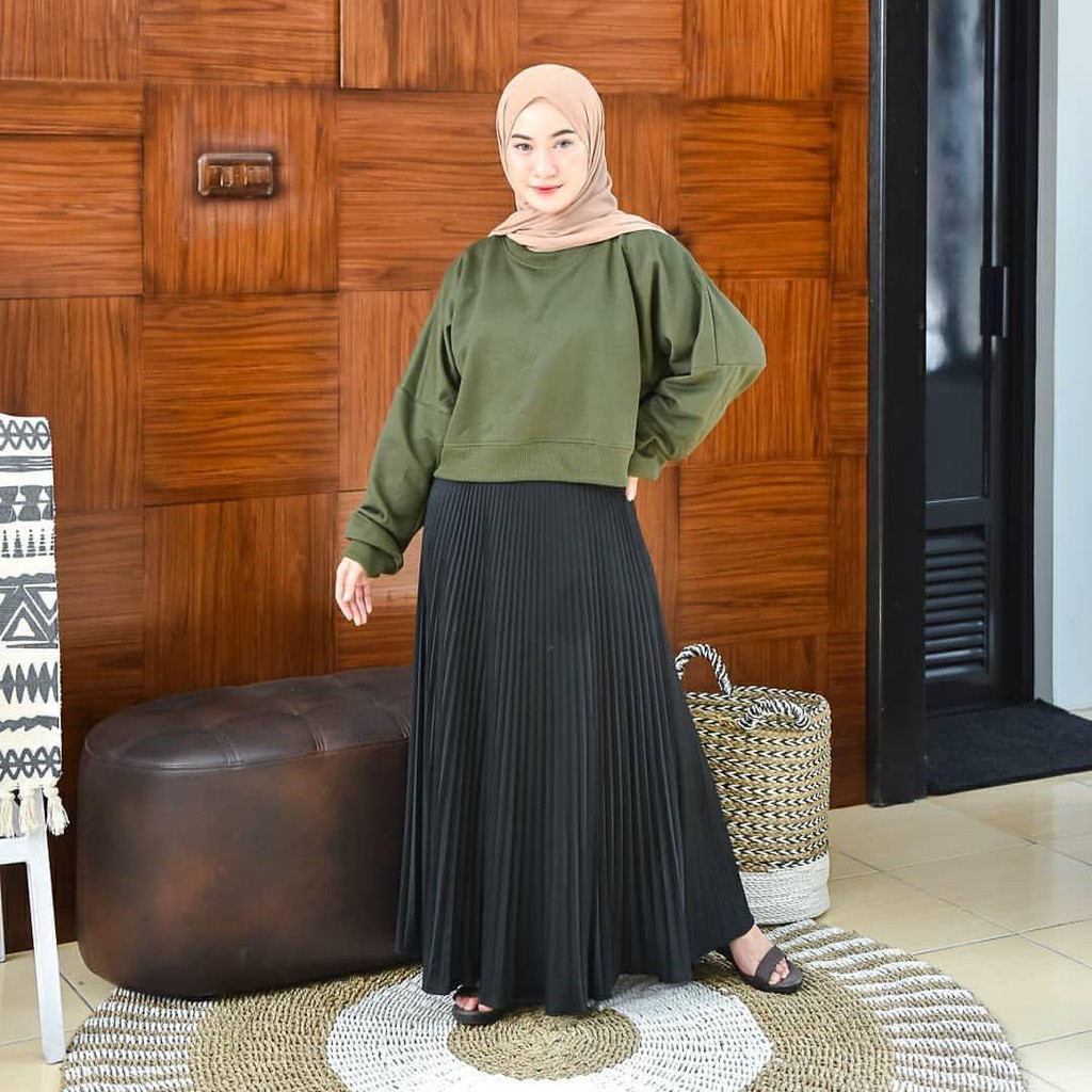 Nara Grosir - Oversize Crop Sweater l Sweater Wanita Terbaru