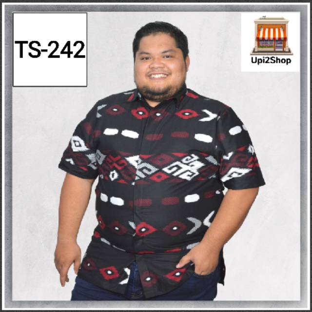 KEMEJA BATIK PRIA/COWOK UKURAN BESAR - JUMBO - BIG SIZE - XXXXXL (TS-242)