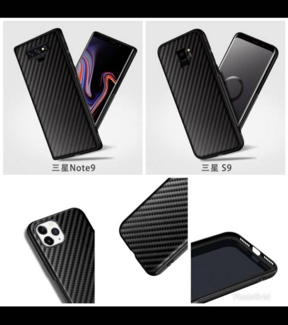 Soft Case Samsung M30 6.4 inch Black TPU Slim Fiber Carbon Samsung M30 Casing Samsung M30 M305