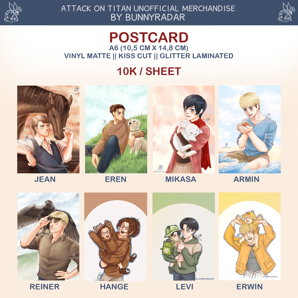 

Attack on Titan Artprint Postcard by Bunnyradar