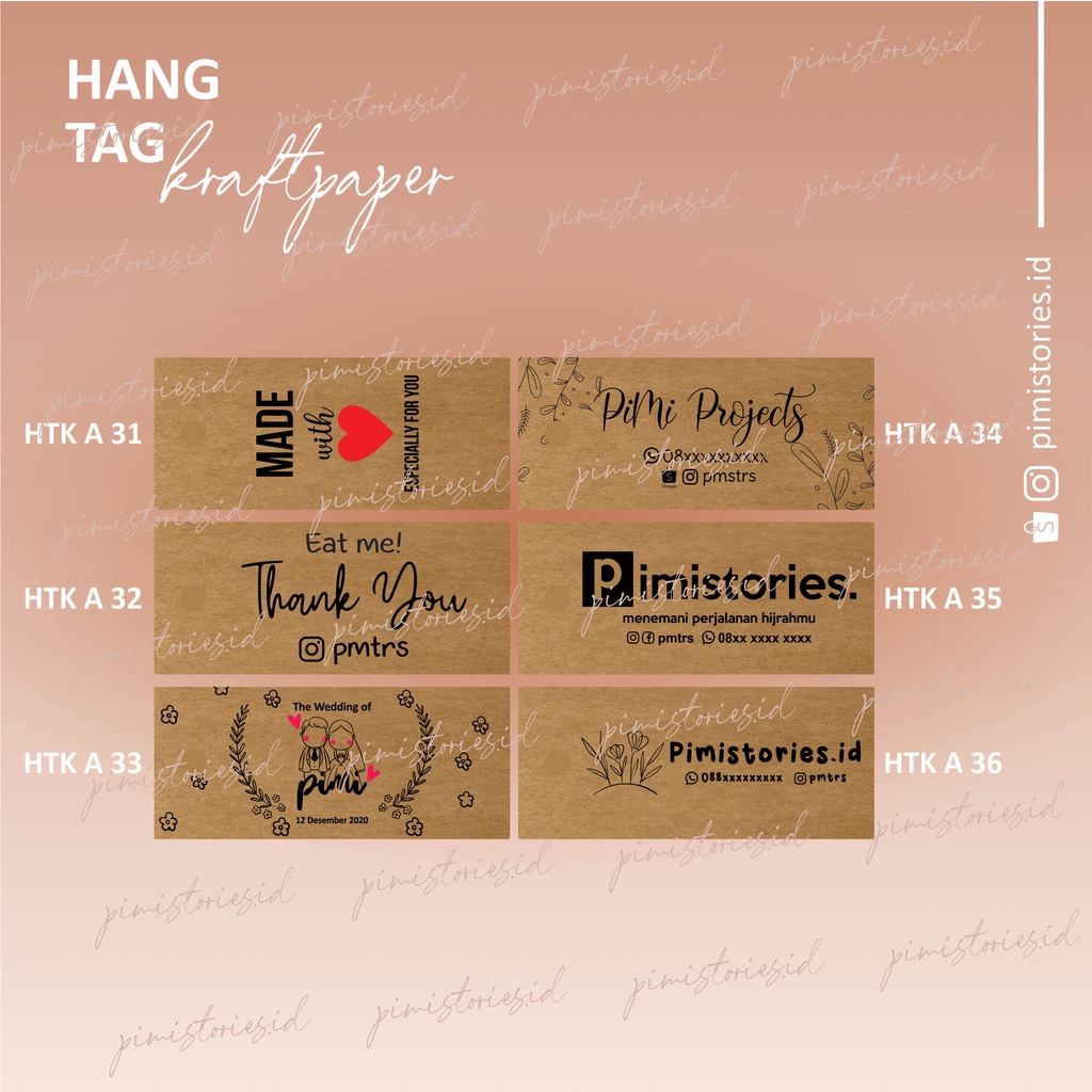 HANG TAG ⚫ PRICE TAG KRAFT PAPER ⚫ THANK YOU CARD CUSTOM MURAH ⚫ HANGTAG