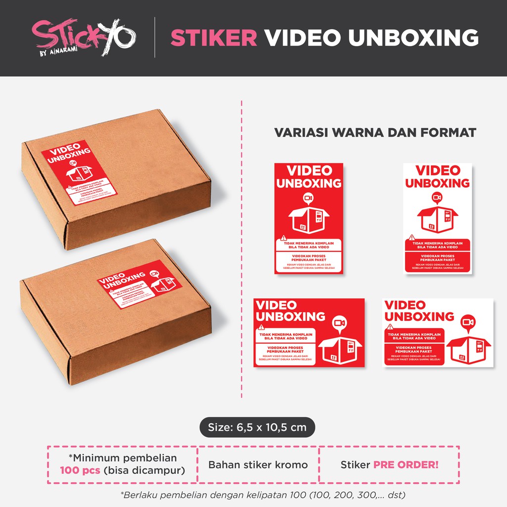 

Stickyo [Stiker Label Video Unboxing Kemasan atau Paket]