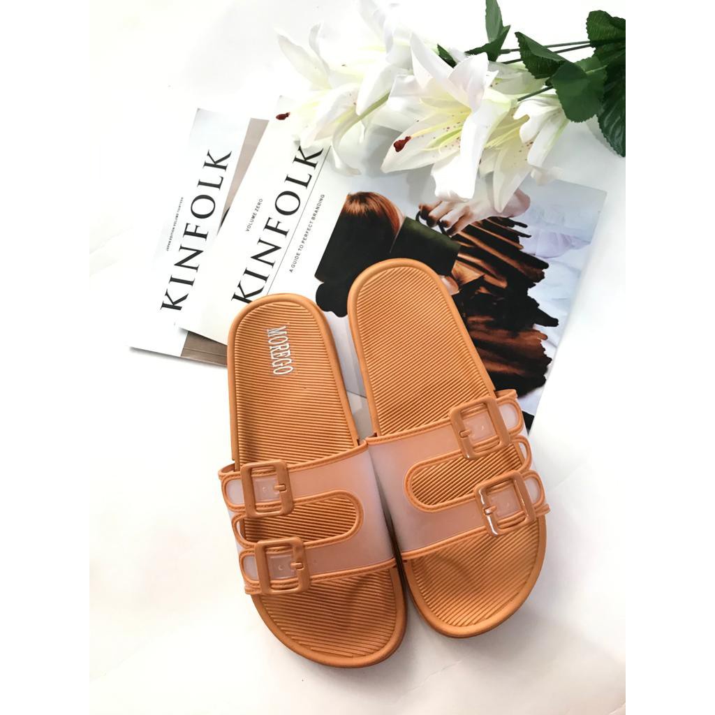 Sandal Slop Ban Dua Gesper Transparant BEST SELLER Import Morego V202-1-Terracota