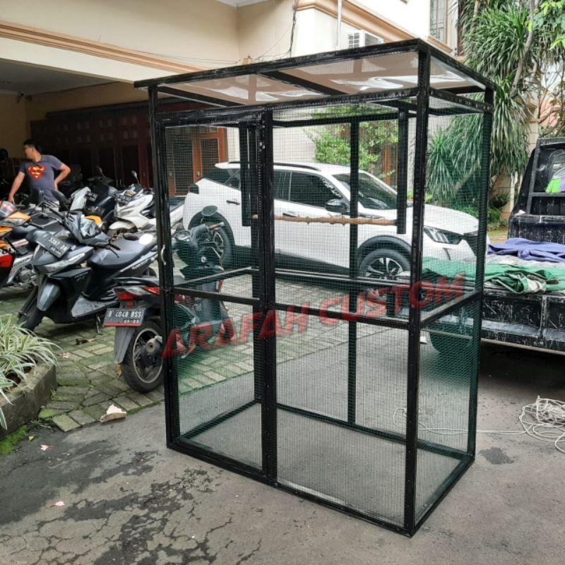 Sangkar Kandang Ternak Koloni Aviary Besar Burung Lovebird Beo Jalak Kakaktua Nuri Parkit Hantu Falk
