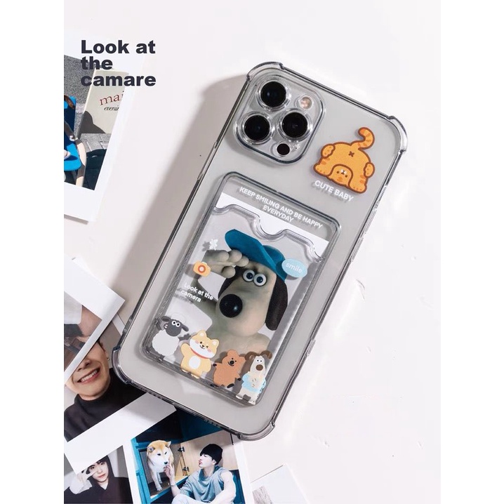 [TPC] Wallet Case BLACK DOG Card Holder Phone Case IPHONE 6 6S 7 8 PLUS X XS MAX XR 11 12 13 MINI PRO MAX IP026