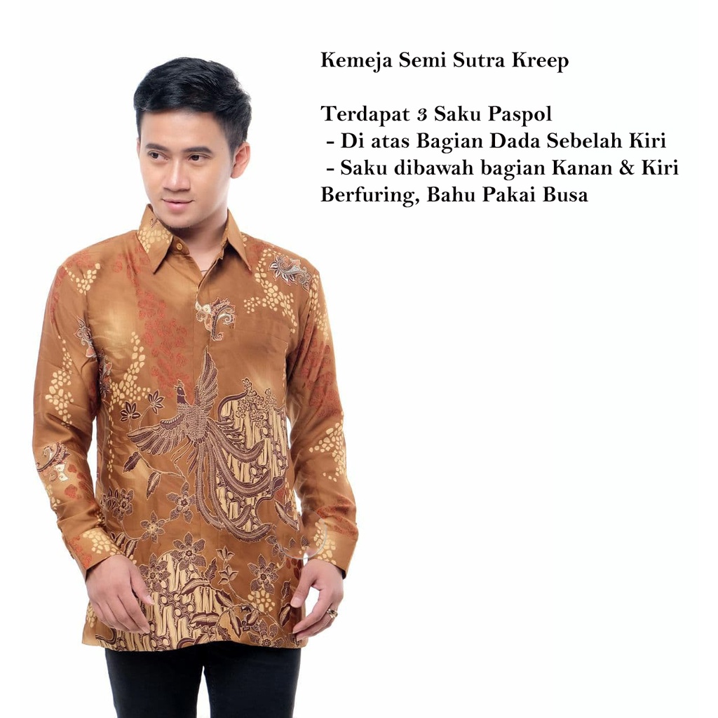 Kemeja Batik Semi Sutra Pria | Hem Batik Semi Sutra Pria | Kemeja Batik | SS0003