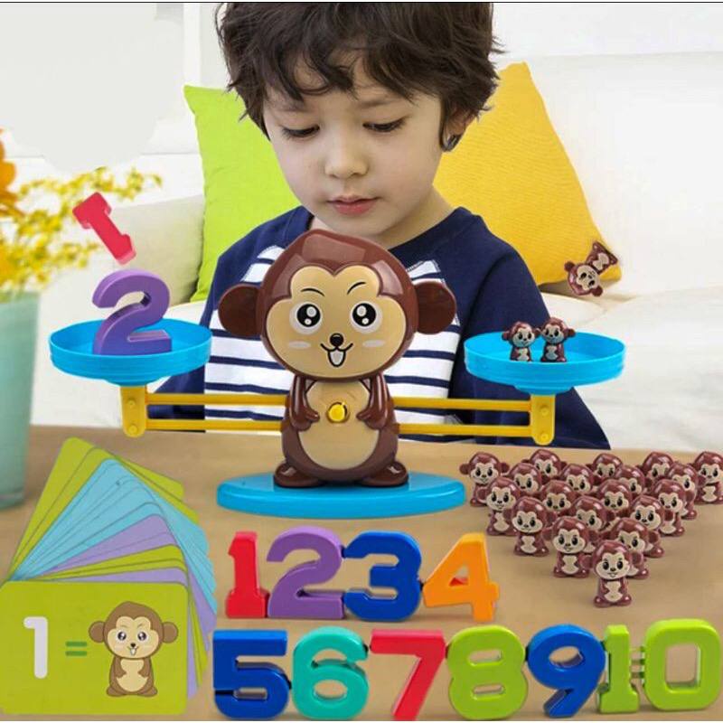 Mainan Edukasi Untuk Anak Timbangan Panda Monkey Balance Math Toy