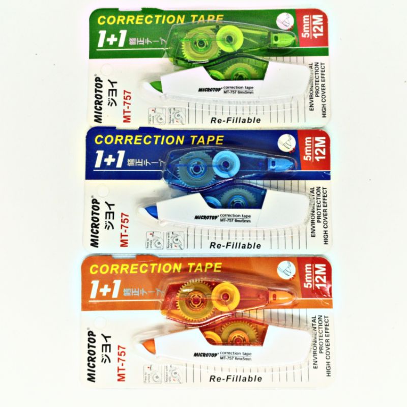 

Tip ex Kertas Roll MICROTOP 12 Meter + REFILL Correction Tape Aesthetic