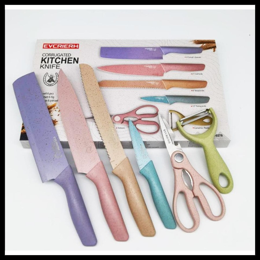 Pisau Set EVCRIERH Warna Warni 6 in 1