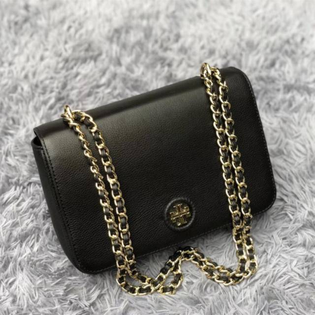 Tory Burch Whipstitch Logo Chain Crossbody adjustable tas original selempang slingbag authentic asli