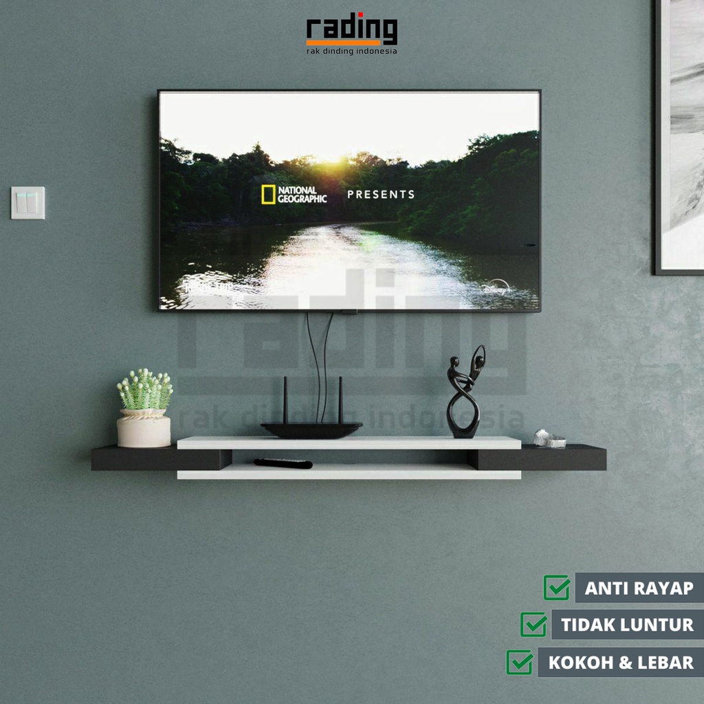 Rak TV Buffet Minimalis Modern Tempel Meja Gantung Dekorasi Dinding Ambalan Kayu Laci Serbaguna Koko