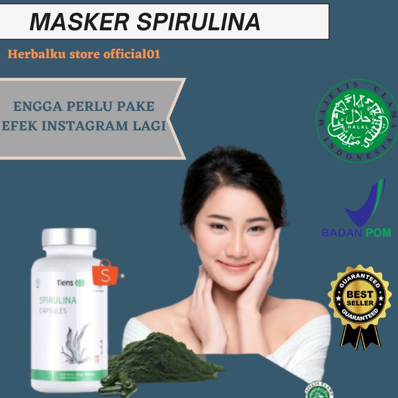 Masker Spirulina Masker wajah Penghilang jerawat dan Bopeng Masker Pembasmi Komedo