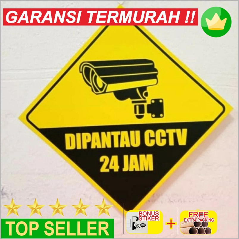 

Murah Sign Stiker K3 Rambu Safety area di pantau cctv 24jam ukuran 15x15cm Elegan