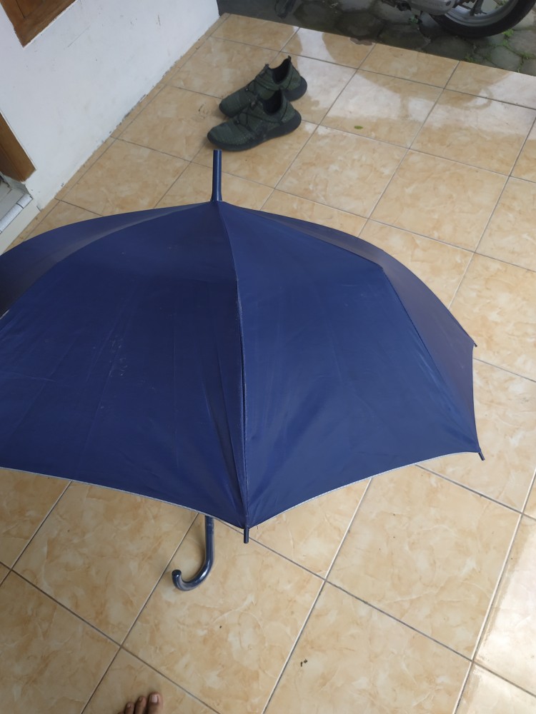 Payung Tongkat Polos / Gagang Warna / Sablon Promosi / Grc - 75008