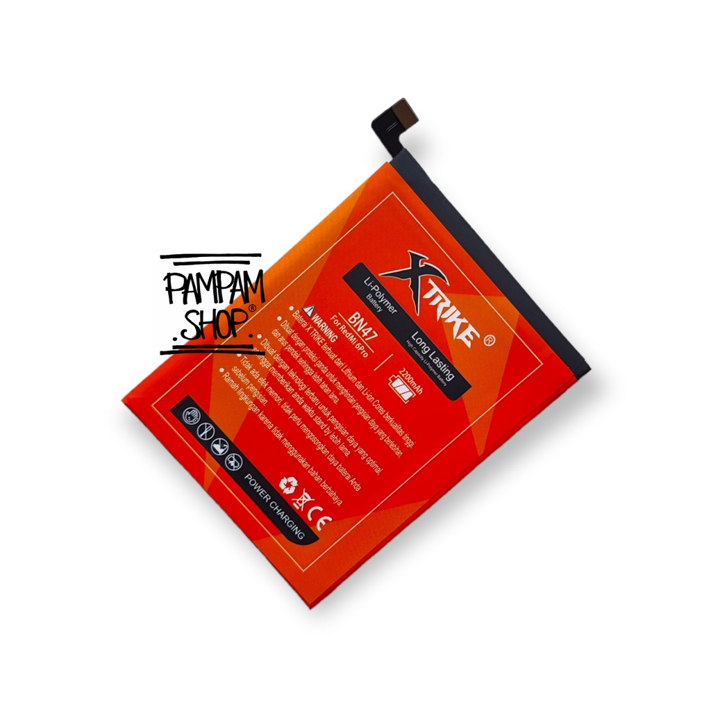 Baterai XTRIKE Double Power Original XiaoMi BN47 Mi A2 Lite Redmi 6 Pro Batre Batrai Battery BN 47