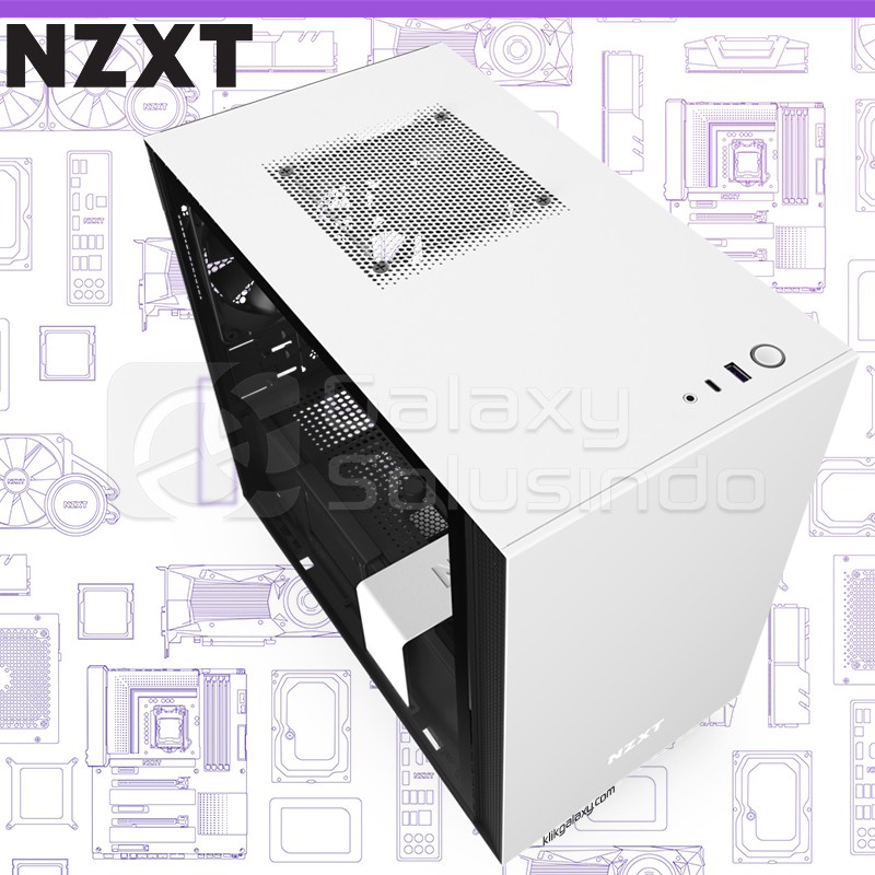 CASING NZXT H210i Matte White Tempered Glass Mini-ITX Gaming Case