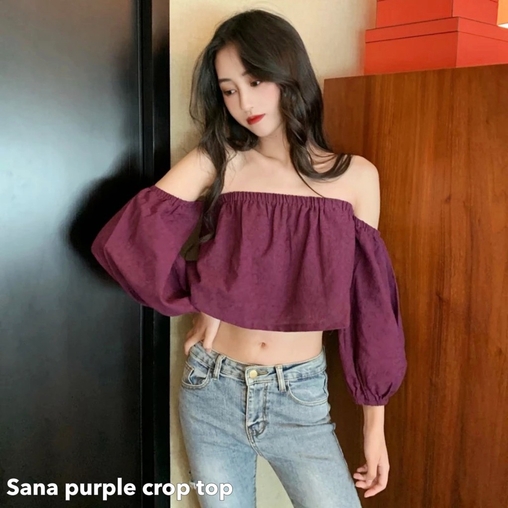 Sana purple crop top -Thejanclothes